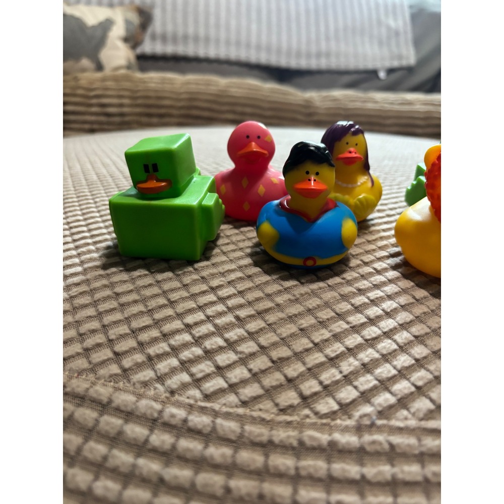 Novelty Rubber Duck Collection Lot 8 Lion Dalmatian Superhero Block Ducks - Picture 2 of 6